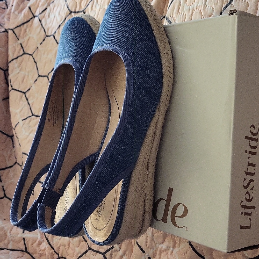 Life Stride Kayden Blue Espadrilles Wedge - Picture 4 of 5